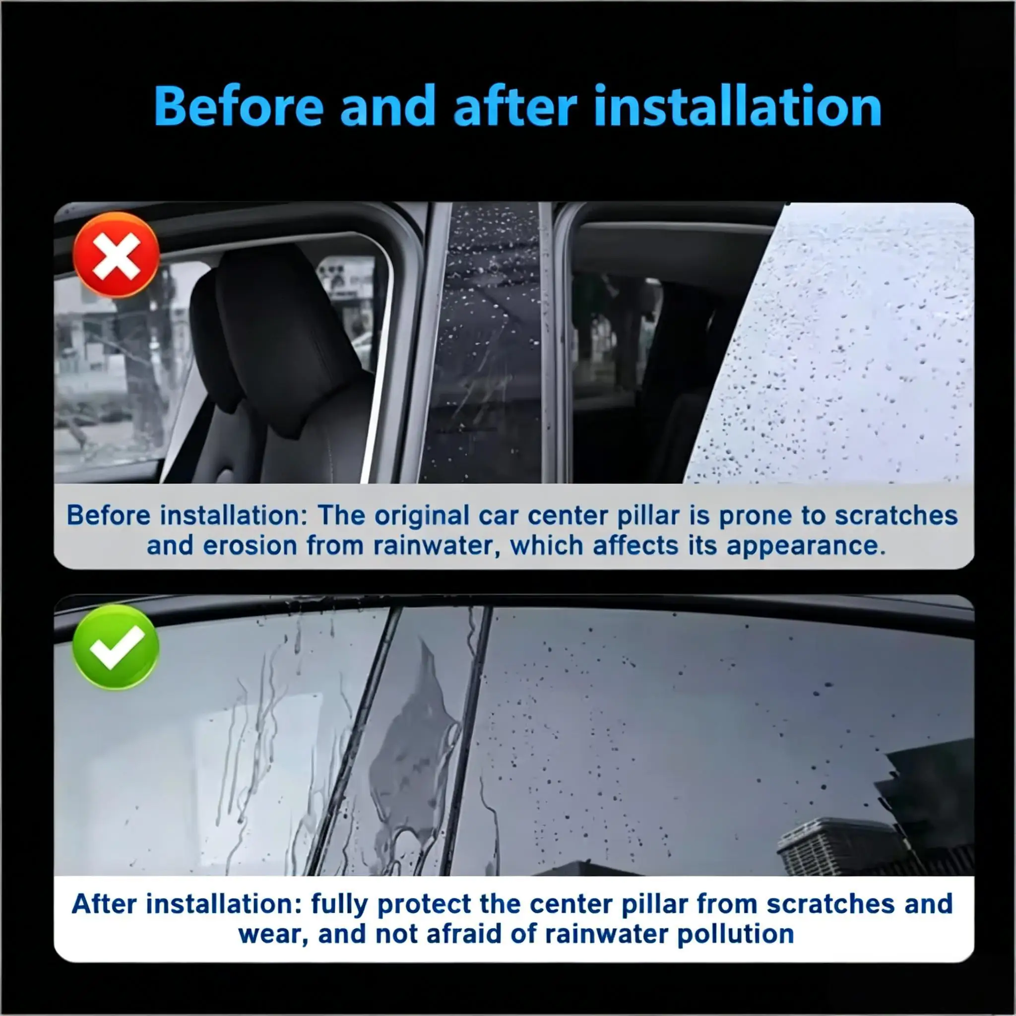 Fit For Hyundai IONIQ 6 2024-2025 BC Pillar TPU Film Transparent Matte Black Anti Scratch Anti Fingerprint Soft Ethylene Door Pi