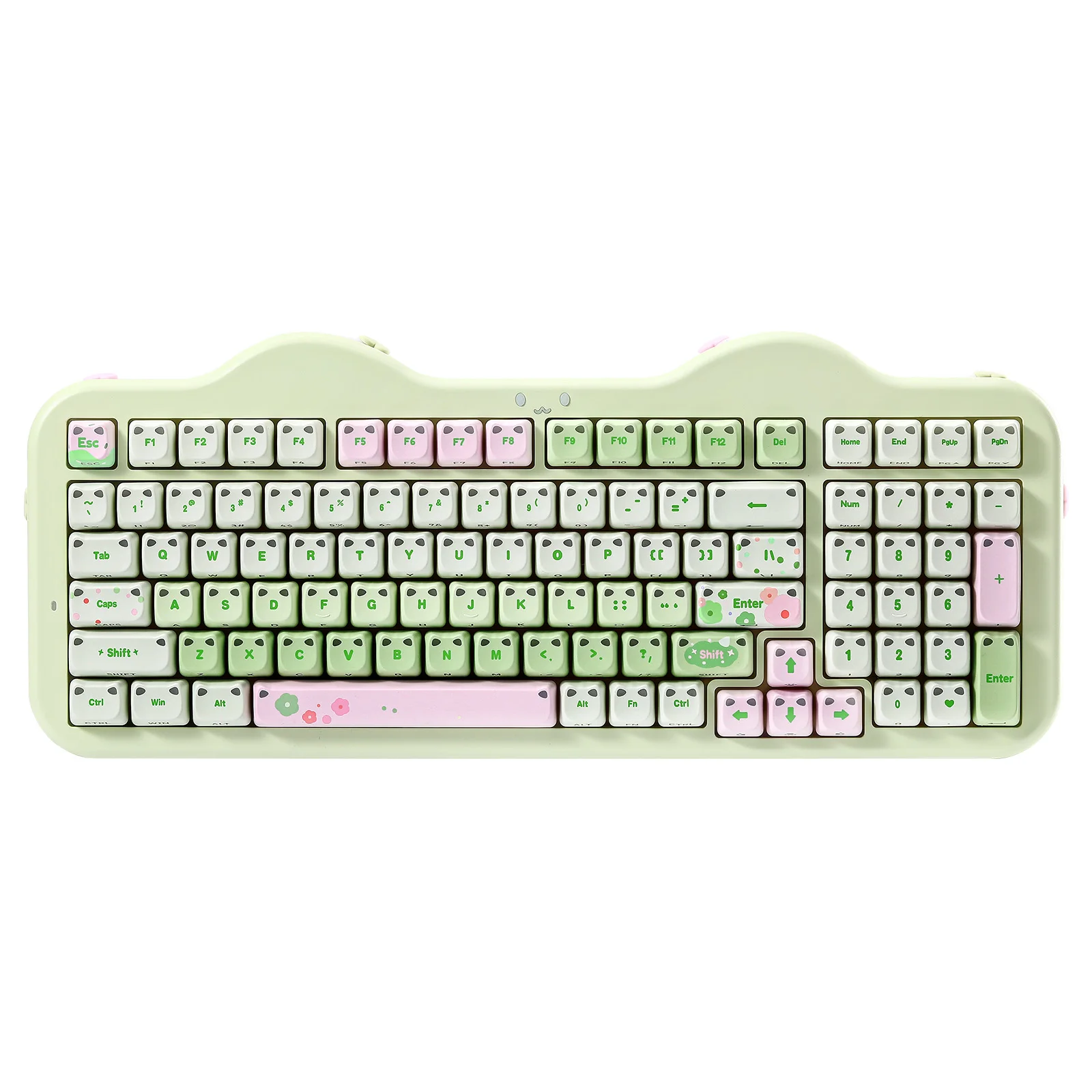 Teclado Mecânico Sem Fio YUNZII C98 Translucente MAO, Teclas com Design de Orelhas de Gato, Teclado RGB Personalizável Hot Swap com Numpad para Win/Mac