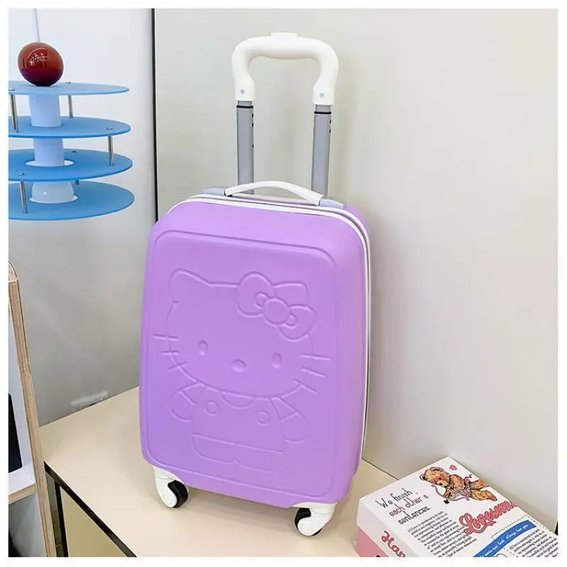 어린이 수하물 상자 만화 헬로 키티 수하물 상자 18 인치 유니버설 휠 여행 부담을 줄이십시오 암호 상자 선물