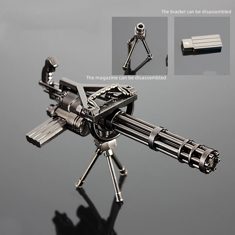 PUBG portachiavi 18cm Gatling Gun modello 98K AWM AKM M24 Mini portachiavi in metallo ciondolo portachiavi per auto regalo di festa da collezione pistole giocattolo