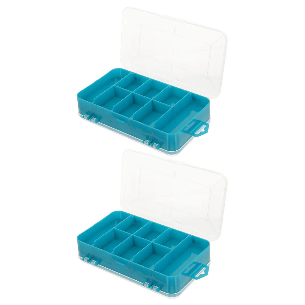 

2pcs Storage Plastic Organizer Hardware for Small Parts Clear Compartment Container Bead Organizer Box Nuts Bolts Storage