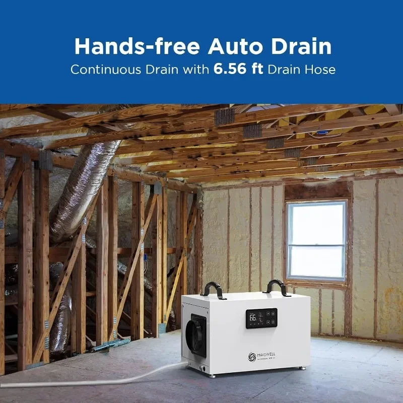 145 Pints Commercial Dehumidifier for Crawl Space, Energy Star Certified Dehumidifier with Drain Hose Compact for Large Basement