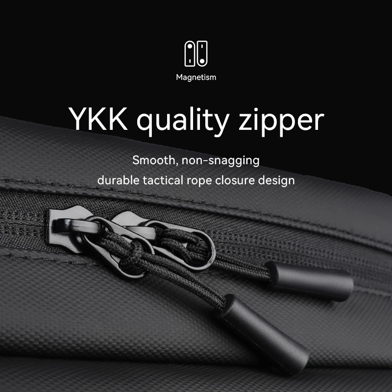 MarkRyden YKK Zipper Large Capacity Waterproof Everyday Magnetic Buckle bag Men's Crossbody Bag Gray bag