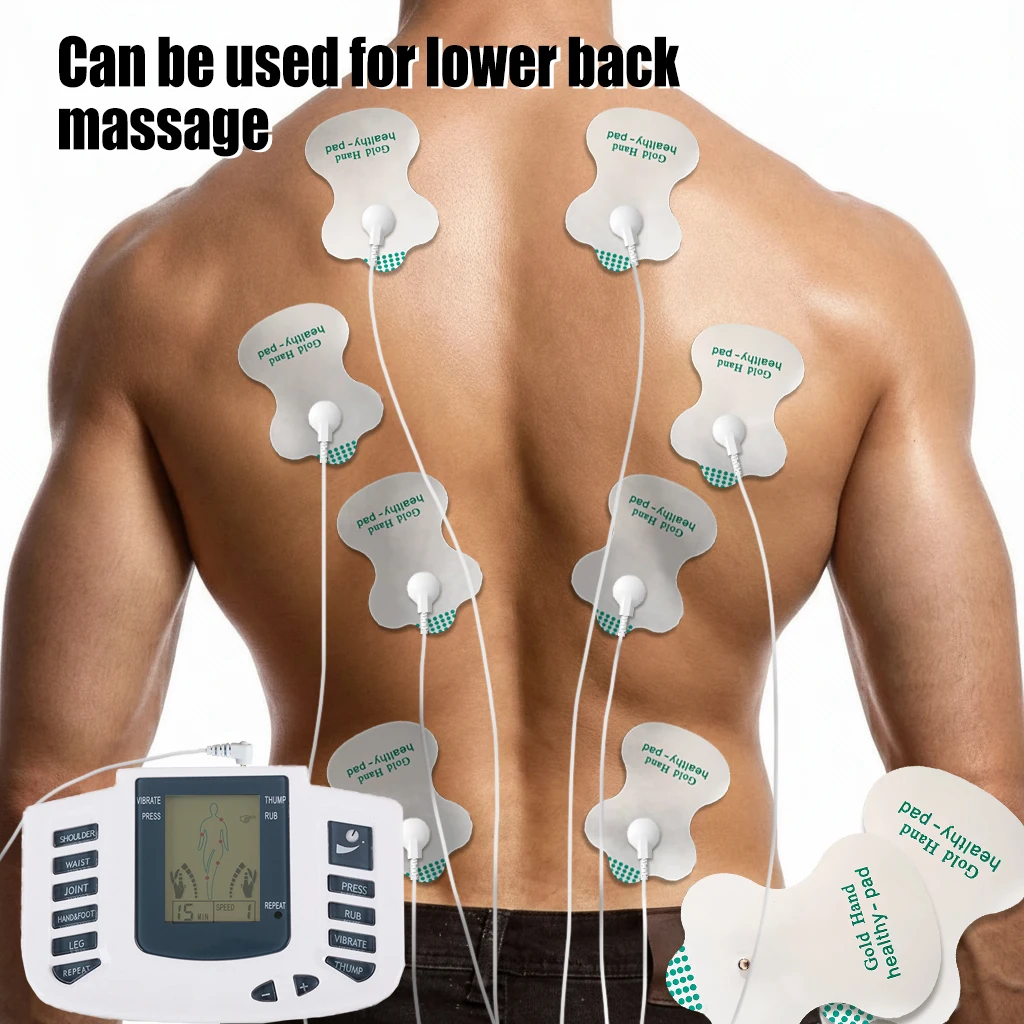 

3-in-1 Ems, Tens Unit, and Massager Device with Dual Channels, 10 Intensity Levels, and 30 Modes - Portable Battery-Powered Muscle Stimulator for Back, Body Workouts, and On-The-Go Use