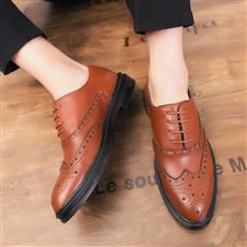 

Men's Derby Shoes Leather Dress Shoes Lace up Breathable Office Wedding Party Shoes Fashion Brand