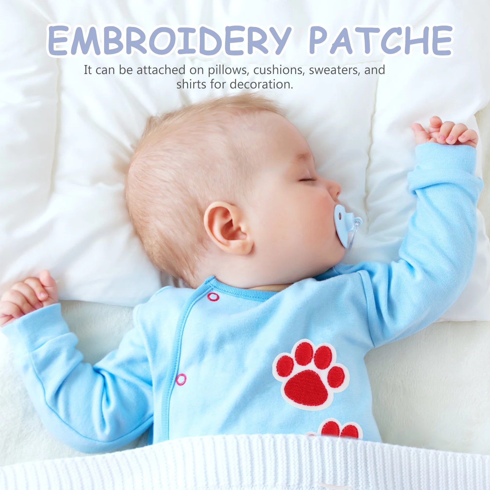 

10Pcs Iron on Patches for Clothes Back Adhesive Embroidered Paw Shape Decorative Patch for Jackets Hats Shoes DIY Clothing