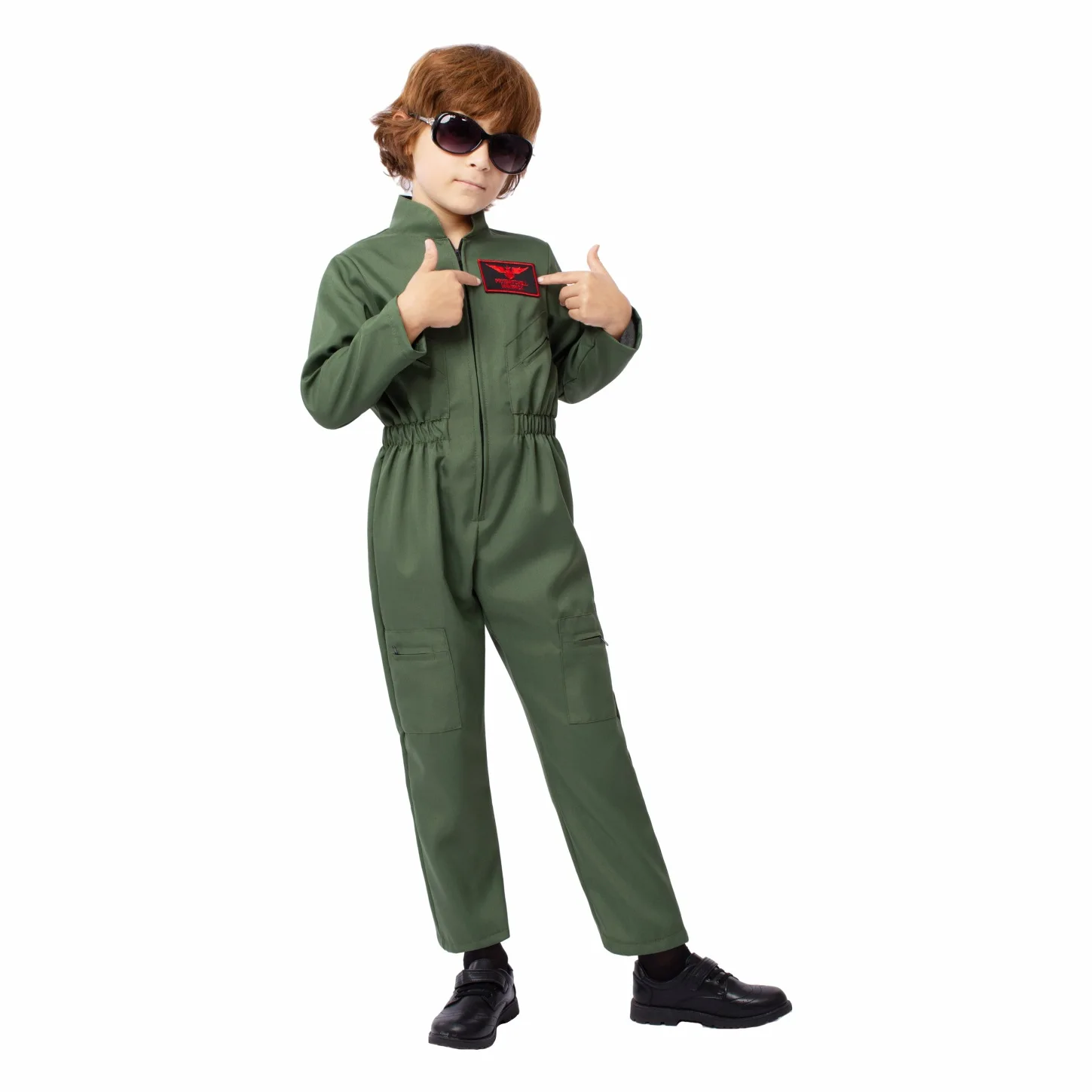 Kids Fighter Pilot School Party Stage Show Performance Roles Play Outfit Children Boys Girls Halloween Cosplay Costumes