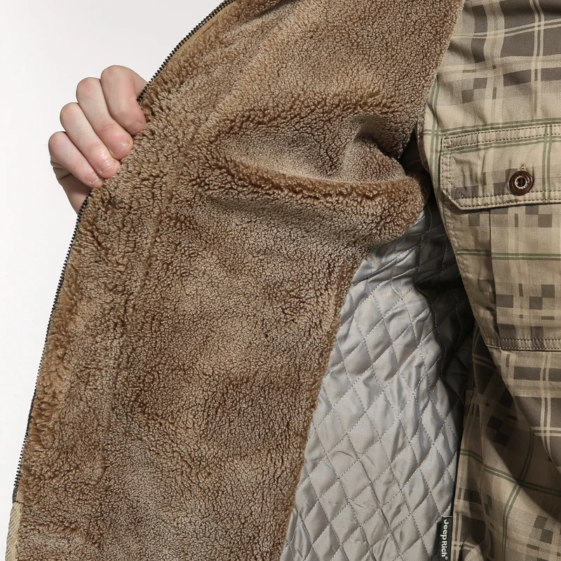 Parka cálida con capucha para hombre, abrigo grueso acolchado de algodón, ajustado, informal, lana de cordero clásica, Invierno