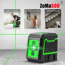 2 Lines Laser Level Self-Leveling Horizontal & Vertical Cross Super Powerful Green Laser Beam Line Professional Laser Level Tool
