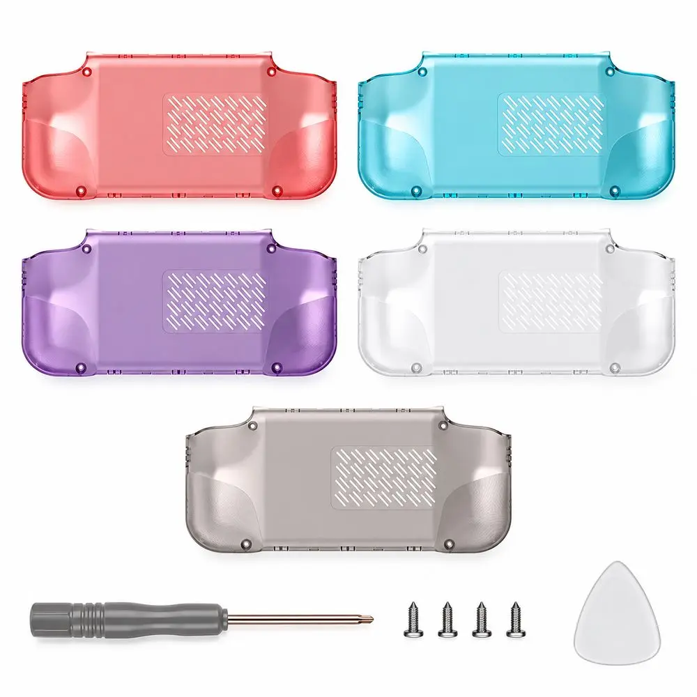 1 Set Transparent Handheld Game Console Back Shell With Grip Protective Shell Case with Grip for Retroid Pocket Nova