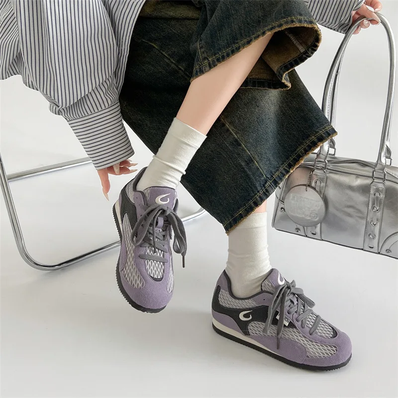 

Легкие универсальные кроссовки на платформе в стиле ретро, женские новые летние легкие повседневные спортивные туфли 2025 года