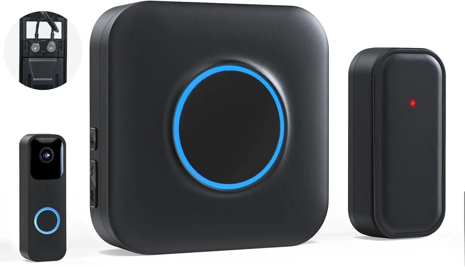 

Wireless Doorbell Chime Extender with Wired Transmitter - Compatible with Video Doorbells, 656ft Range, 58 Chimes