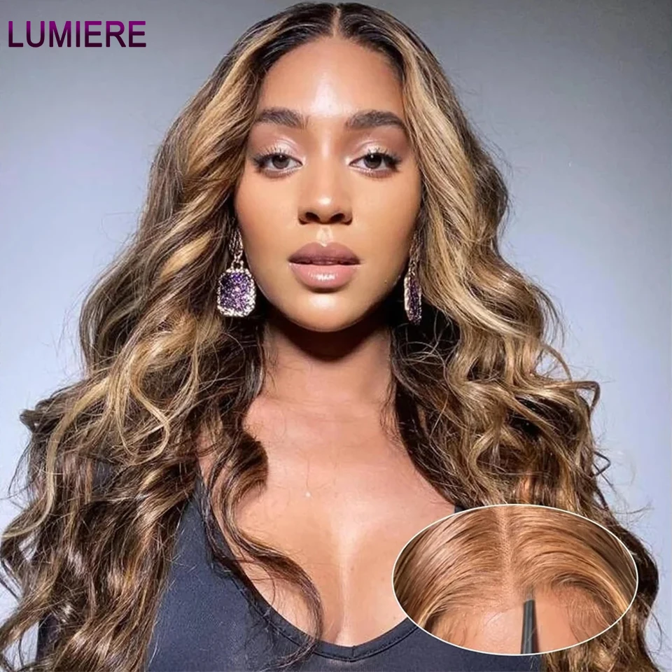 Lumiere P4/27 Highlight Wig Human Hair 13x4 Lace Frontal Wig For Women 30 Inch Honey Blonde Body Wave Lace Front Wig