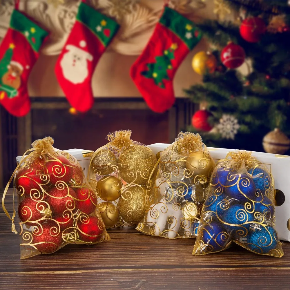 أكياس الحلوى الذهبية اللامعة القابلة للسحب من الأورجانزا لتغليف المجوهرات وعطلات الكريسماس وحفلات الزفاف وأعياد الميلاد وحقيبة تغليف الهدايا