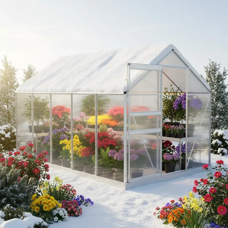Household Greenhouse Flower Room Assembled Walk-in Mini Flower Room Villa Type Single Aluminum Alloy Agricultural Greenhouse