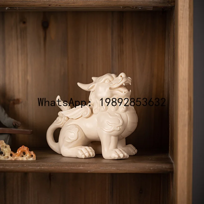 PYJ ceramic Feitian Pixiu ornament, a pair of male and female, living room entrance office desktop decoration, lucky