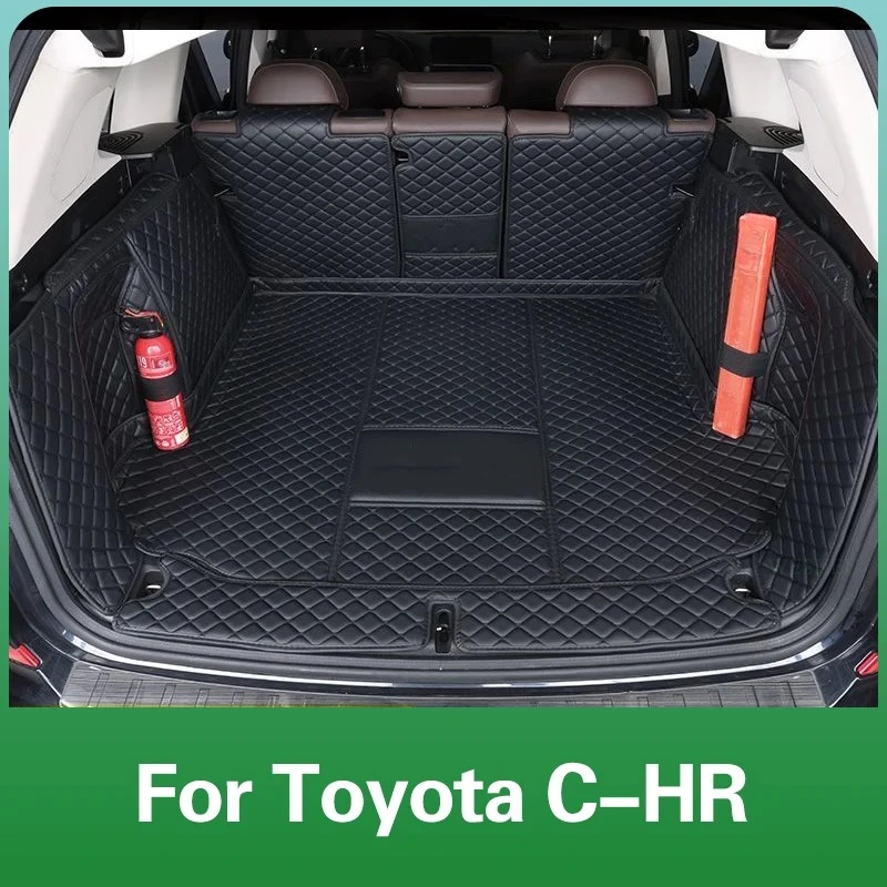 Tapis de coffre de voiture sur mesure en cuir pour Toyota C-HR CHR EV 2023-2026, couverture complète, doublure de coffre imperméable, modification intérieure, style