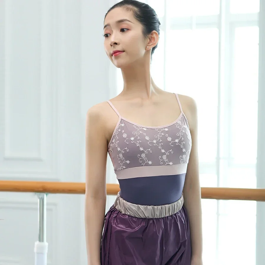 Camisole Ballet Leotard for Women Adult Open Back Dance Camisole Green Purple Ballet Dancewear Resilient Gymnastics Leotards