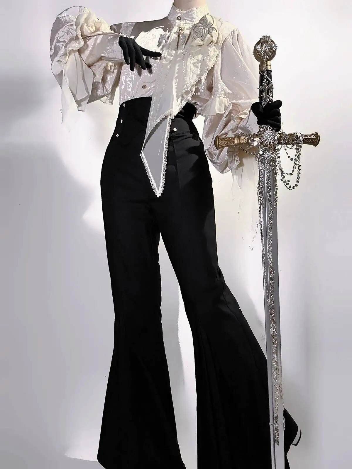 

New Rose And Sword Classical Wangzi Costume Lolita Gothic Women Lolita Fiesta Carnival Halloween Cos Cosplay Tops Pants