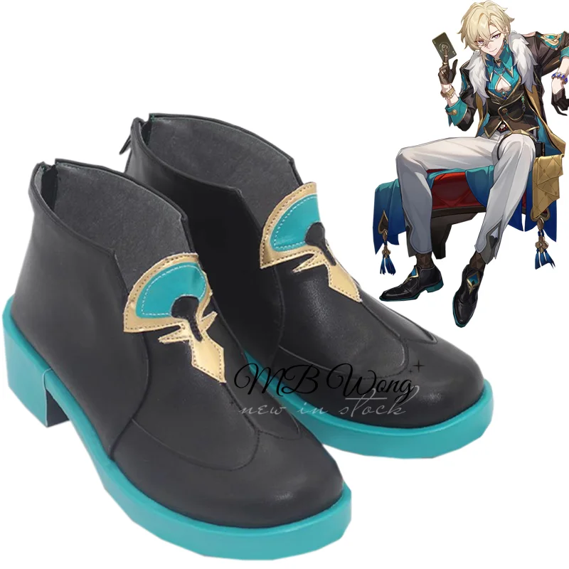 

Game Honkai Star Rail Aventurine Cosplay Shoes Leather Shoes Anime Role Play Halloween Carnival Costume Outfit Party Prop Adult