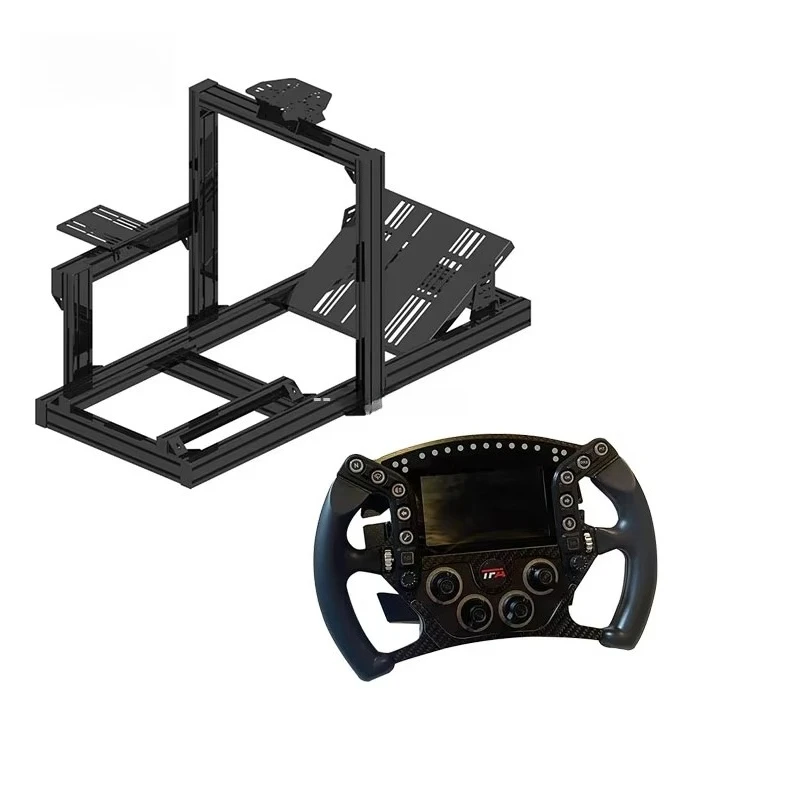 Quick-Swap Carbon Fiber Racing Wheel System with Tool-Free Installation Includes Adapters for Simagic/Asetek/Thrustmaster