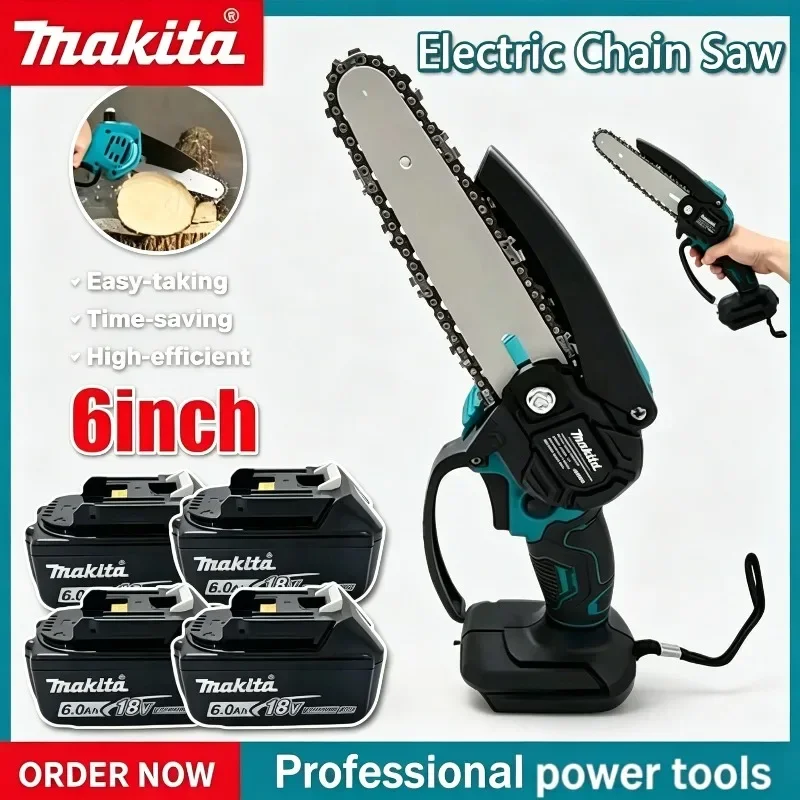 Makita Handheld Portable Garden Pruning Wood Power Tool, 6 Inch Electric Saw Wood Logging Chain saw.