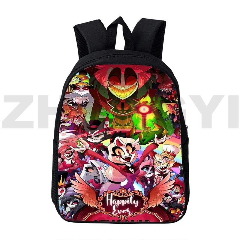 

High Quality Helluva Boss School Backpack for Primary Students Anime Bookbag 12/16 Inch Multifunctional Cosplay Cartoon Bagpack