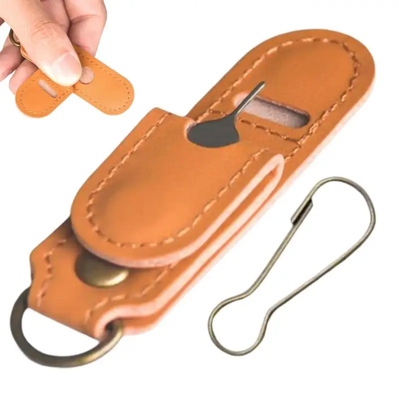 Sim-kaart Mobiele Telefoon Kaarthouder Case 1 Stuk Card Removal Pin En Sim-kaart Lederen Opbergtas Set cadeau Voor Kerst