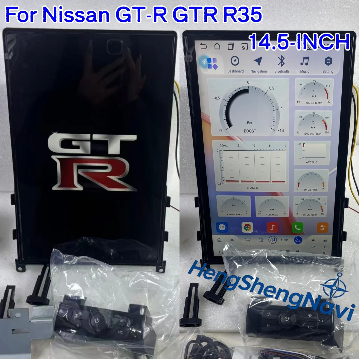 

Автомагнитола с CarPlay, GPS-навигацией, видео и мультимедиа для Nissan GT-R GTR R35 2008-2017, Android 13, сенсорный экран