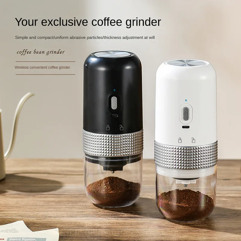 Portable Coffee Grinder Adjustable Coarse Small Rechargeable Automatic Efficient Electric Coffee Bean Grinder for Beans Spice