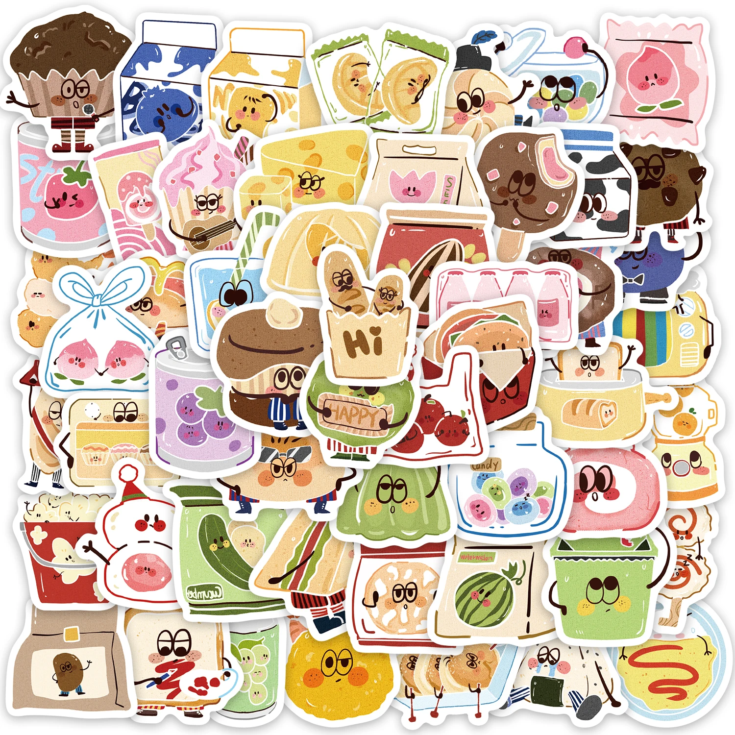 100PCS Gourmet Battle Fun Stickers DIY Phone Case Laptop Cup Computer Toy Stickers