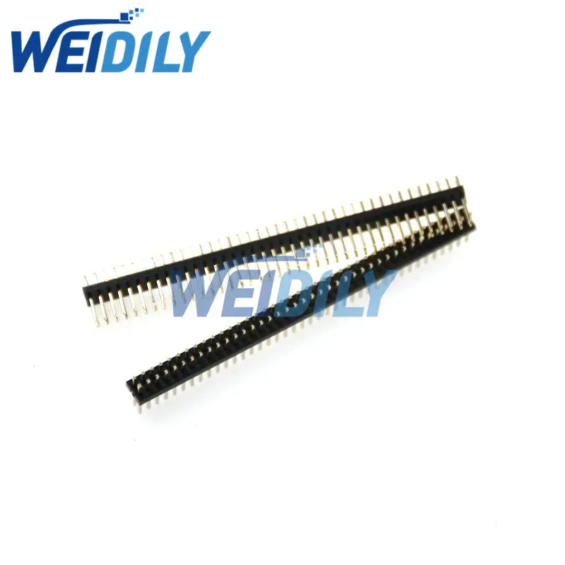 5PCS 1.27mm 40 Pin Male Double Row Pin Header Strip 1*40P 1x40p Connector Pin