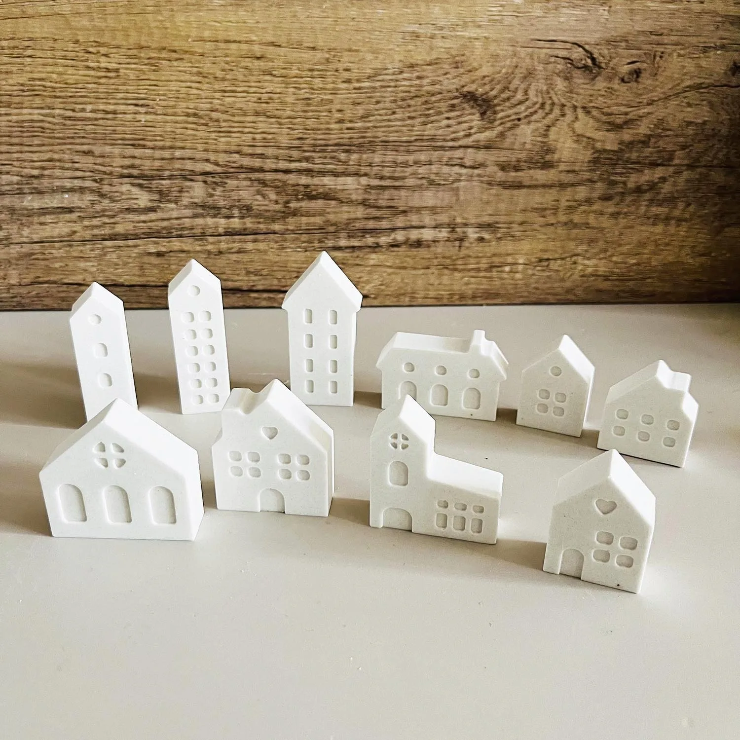 3D Nordic Style Small House Silicone Mold 12-hole House Candle Molds Mini Houses Plaster Concrete Cement Mould Soap Molds