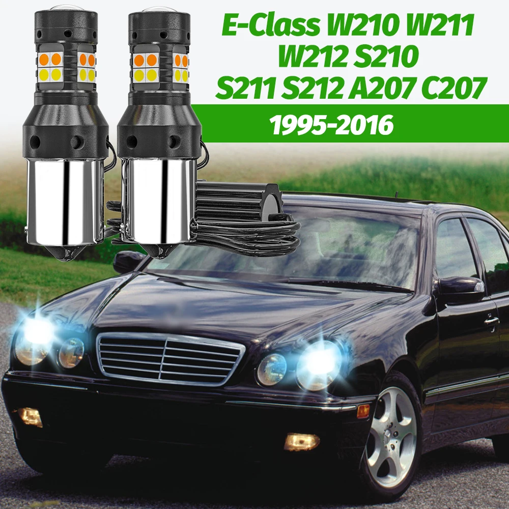 2x Dual-Mode-Blinker + Tagfahrlicht-Zubehör LED DRL für Mercedes E-Klasse W210 W211 W212 A207 C207 S210 S211 S212