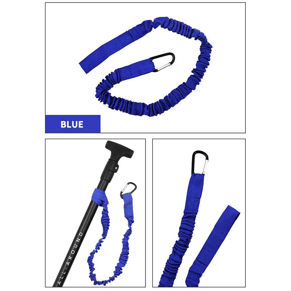 مقود مجداف كاياك مرن مع خطاف أمان قابل للتمدد مجداف كاياك ملفوف المقود حبل صيد لمجاديف الكاياك