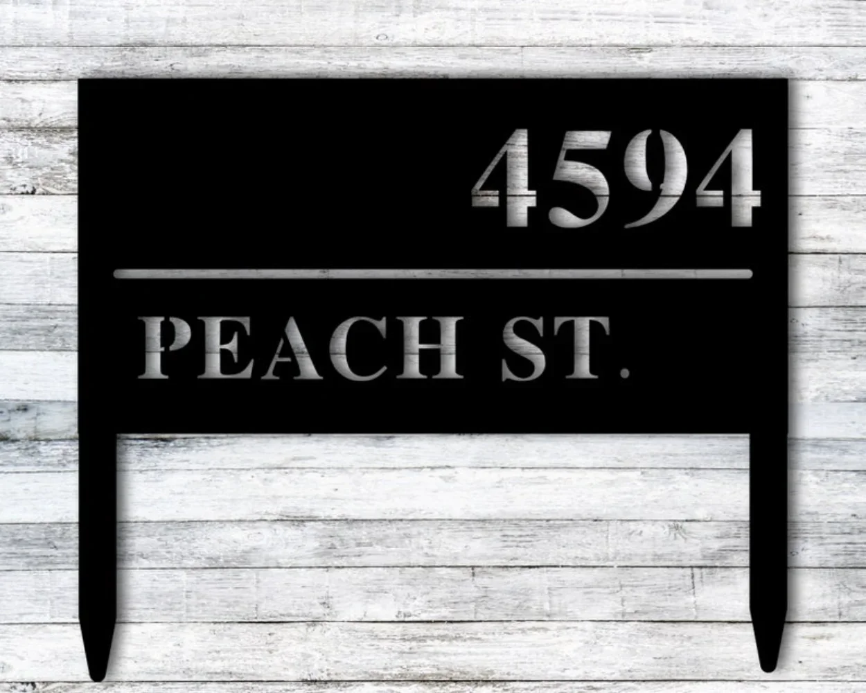 Charming Custom Address Sign in Metal, A Personalized Front Porch Piece, Lawn-Mounted with Stakes, Perfect Yard Decoration.