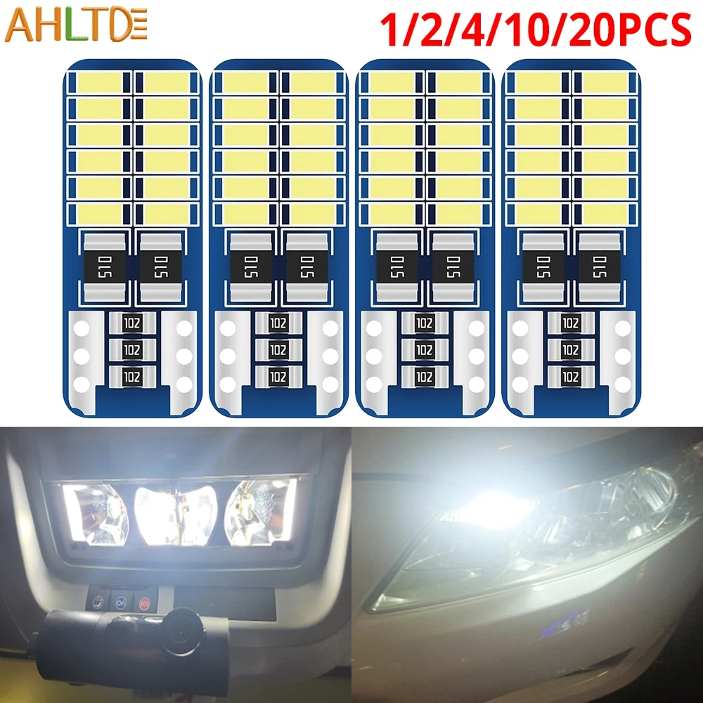 

1/2/4/10/20pcs Car Interior Bulbs W5W T10 3014 LED Canbus Error Free 194 168 Map Dome Reading Light 12V Auto Parking Signal Lamp