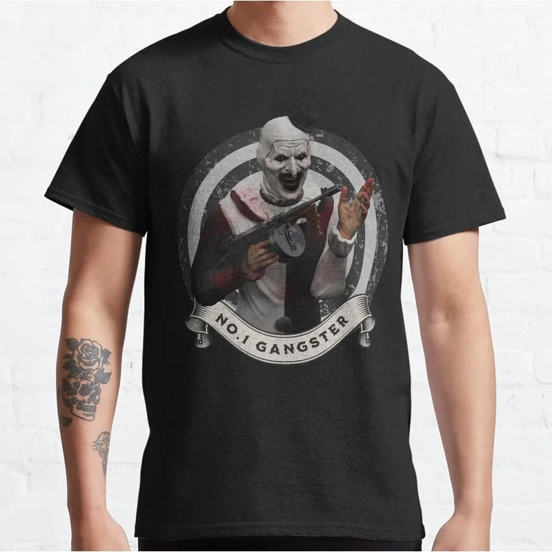 Retro Horror Movie Terrifier Art The Clown Killer Scary Halloween Gift T Shirt Short Sleeve Graphic clothes All size tops S-6XL