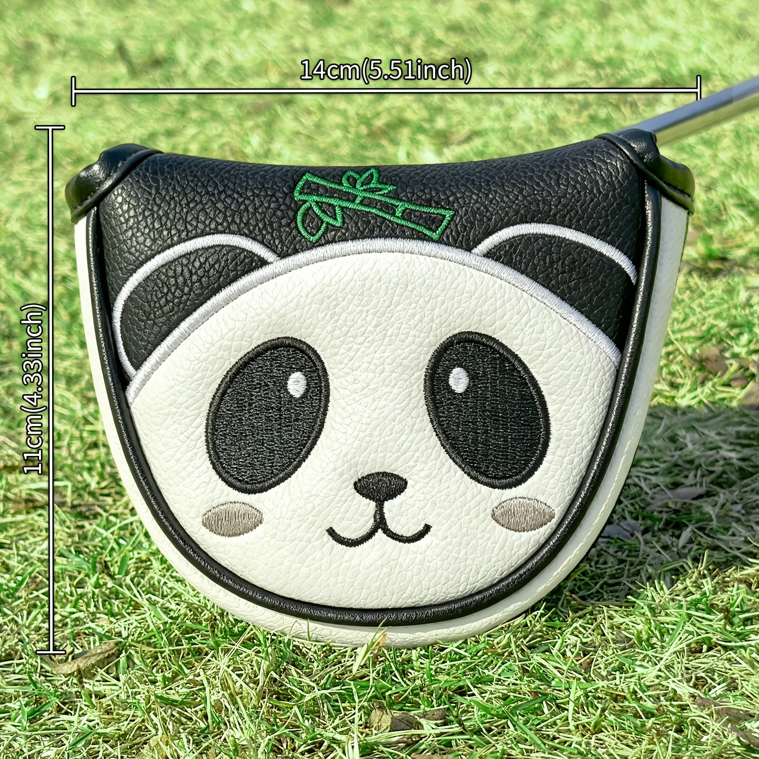 1pc Cute Panda Pattern Style Golf Club Head Cover, Golf Putter Cover, Golf Mallet Putter Cover, Semi-Circular Putter Cover image 6