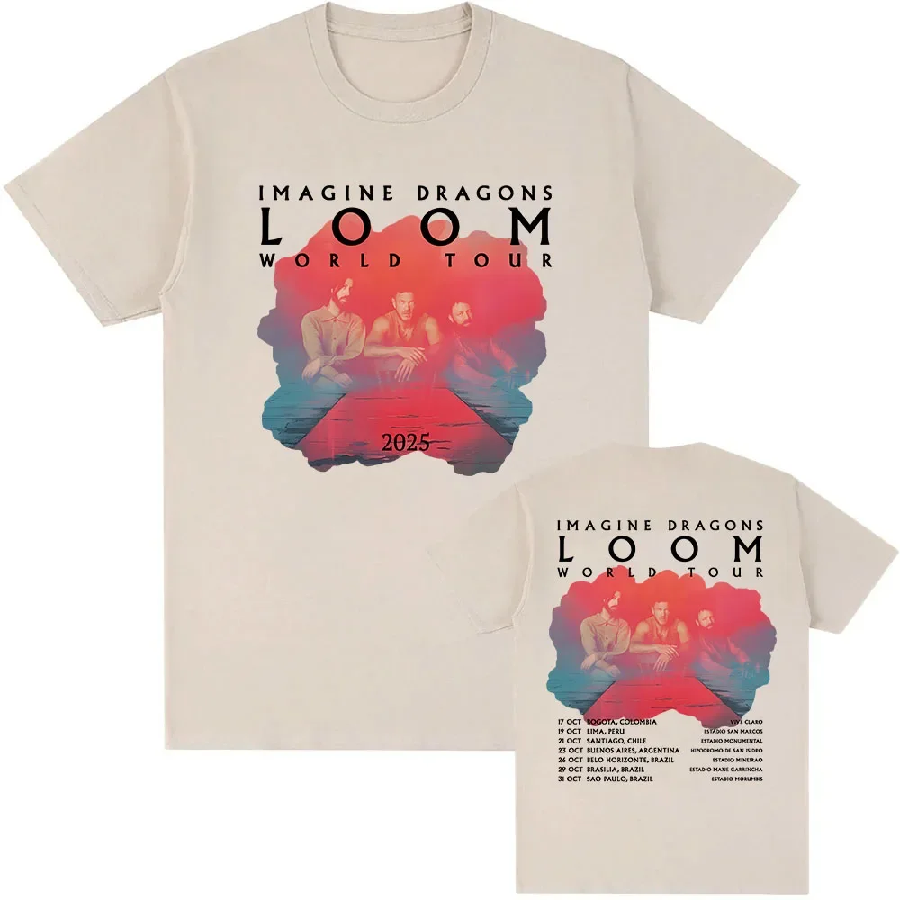 

Футболка Imagine Dragons Loom Tour с коротким рукавом, летние хлопковые футболки, модная футболка с графическим принтом и графическим принтом, уличная одежда, свободные футболки