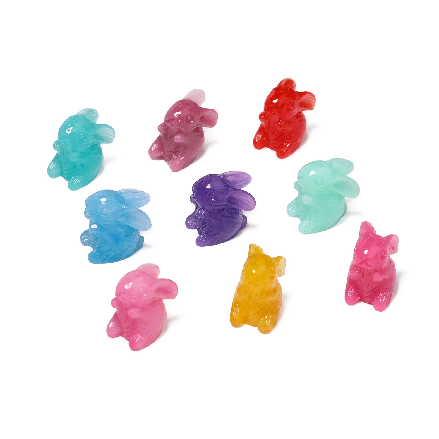 16x11mm Multicolor Cute Rabbit Shape Shell Powder Beads Randomly Mix Colors Spacer Beads for Handmade DIY Pendant Necklace
