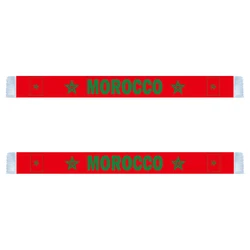 Aerlxemrbrae 14*130cm Morocco Scarf Double Side Printing 100% Polyester Football Soccer Fans National flag