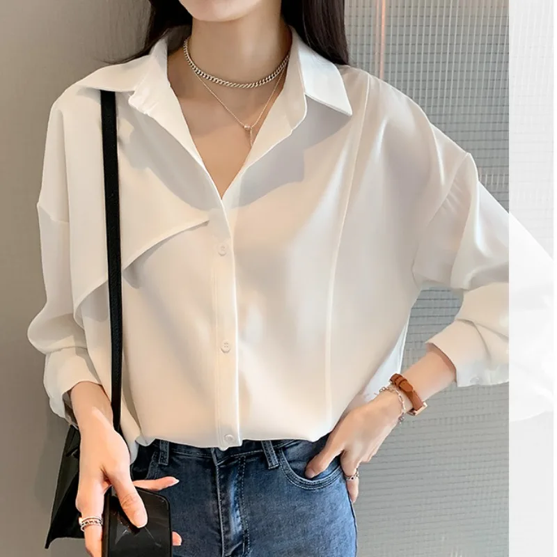 Long Sleeve Solid Casual Shirt Women Shirts Summer Autumn Fashion Female Office Lady Loose Blouse Tops Sun Protection Shirts