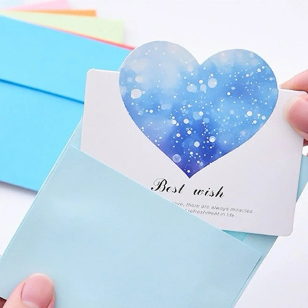 

100 шт. 3D открыток «Звездное небо» в форме сердца, романтические бумажные открытки ко Дню святого Валентина, складные, с лучшими пожеланиями, благодарностью, подарок на выпускной