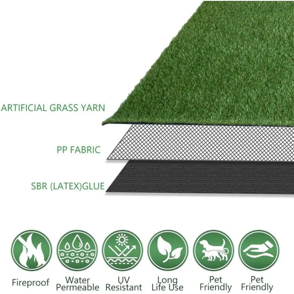 Artificial turf synthetic turf 4 X 6 feet, faux grass carpet 0.8 