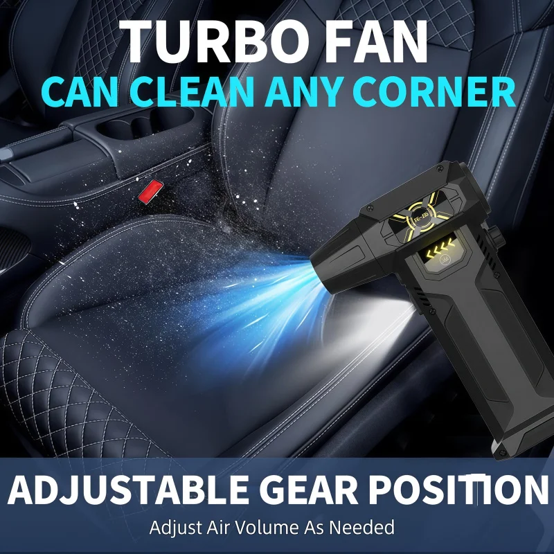 New Mini Turbo Jet Fan 20000r/s Wireless Super Power Air Blower Strong Wind Rechargeable Electric Air Duster For Car Cleaning
