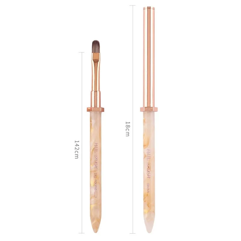 Pennello per unghie 6 stili Pennello per capelli in nylon Pennello triangolare per pittura per unghie Pennello per polvere per gel UV acrilico