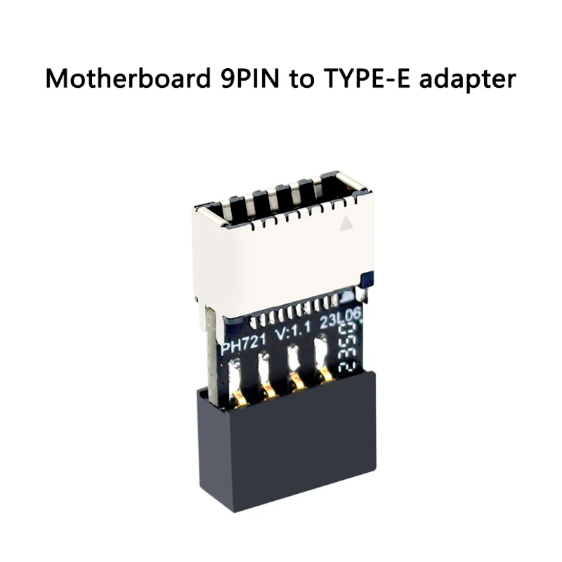 

USB 2.0 9Pin Male to Type E Female Front Panel Socket to 9Pin Mainboard Header Extension Adapter Connector for Desktop PC