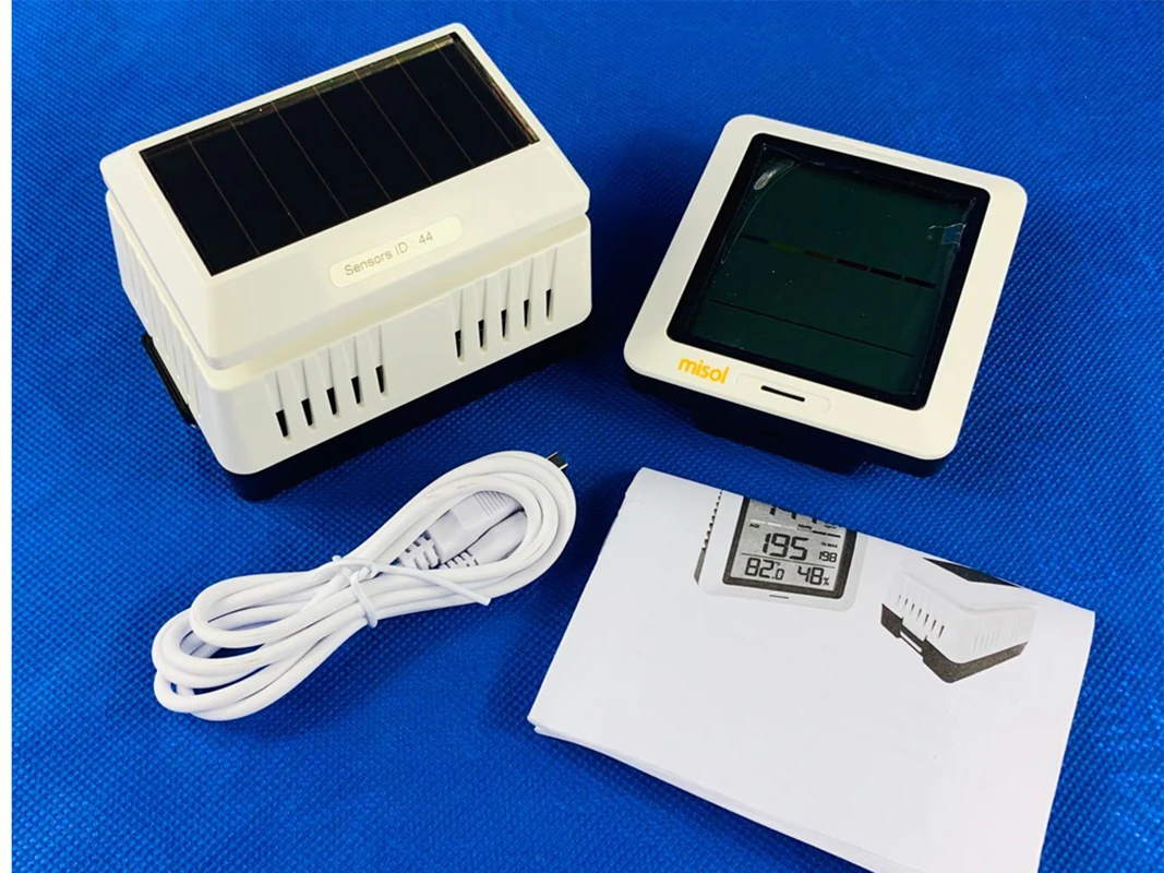 MISOL / 1 UNIT of PM2.5 air quality tester monitor wireless, with indoor temperature and humidity, solar powered, WH0290P