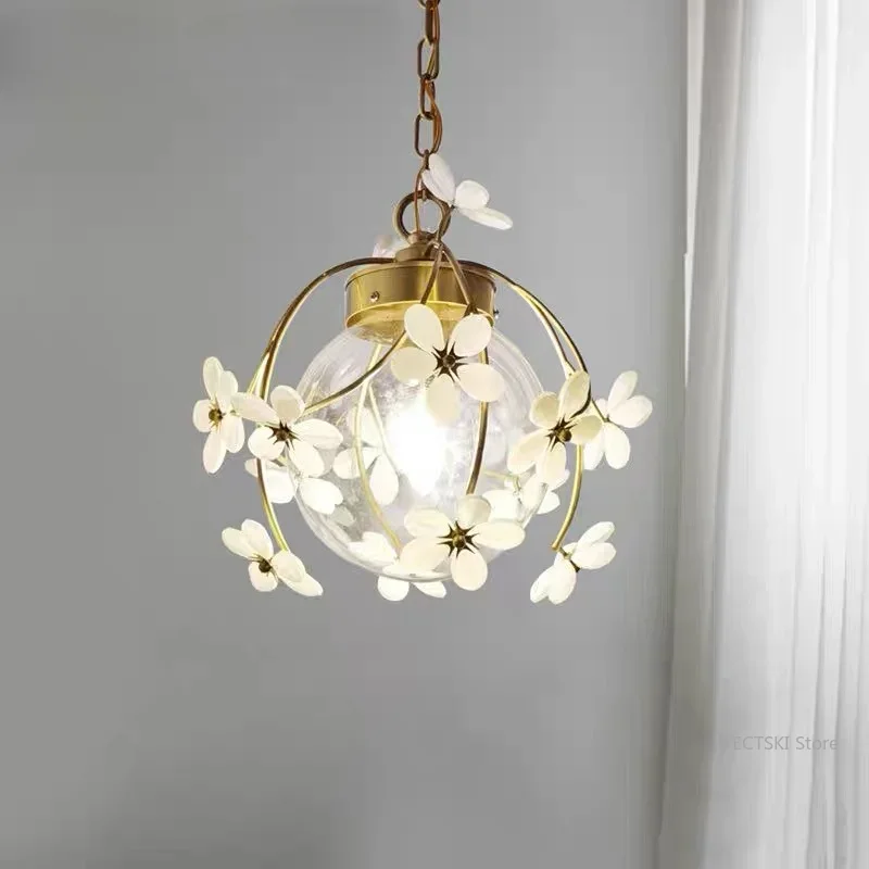 

GHJUYIOL Light luxury and minimalist crystal flower pendant light bedroom dining room dressing room girl princess room pendant l